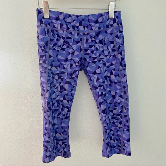 The North Face capri purple geometric print leggings size small - Picture 1 of 8